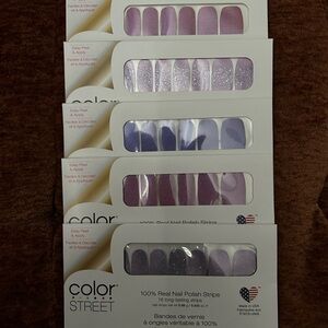 5 Color Street Lavender and  Nail Strips